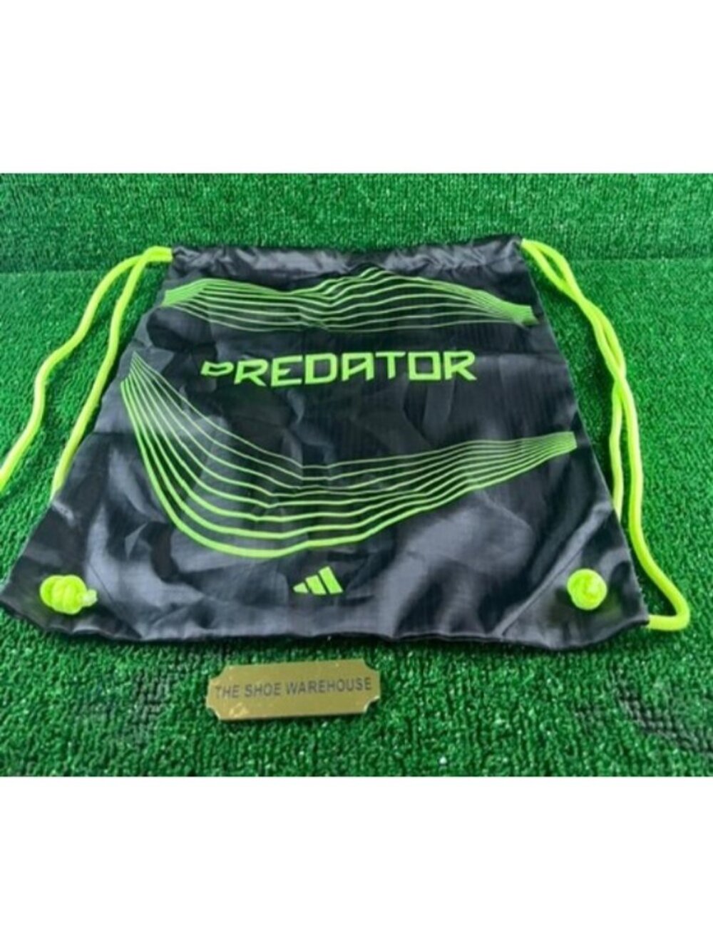 Adidas Predator Soccer Cleat Drawstring Black Storage Gym Bag 15.5"x12.5" NEW